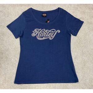 NWT Harley-Davidson Motorcycles Bejeweled T-Shirt Golden Spike Ogden Utah Size M